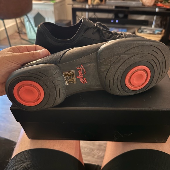 Fuegos Men's Black Dance Shoes split sole - Picture 4 of 5